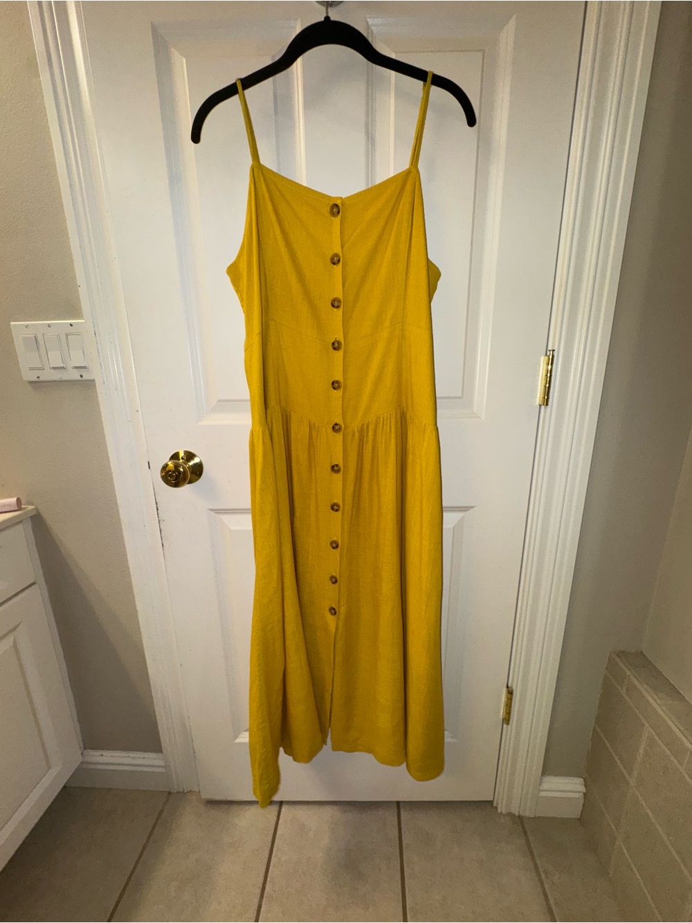 Linen Blend golden Yellow Sundress